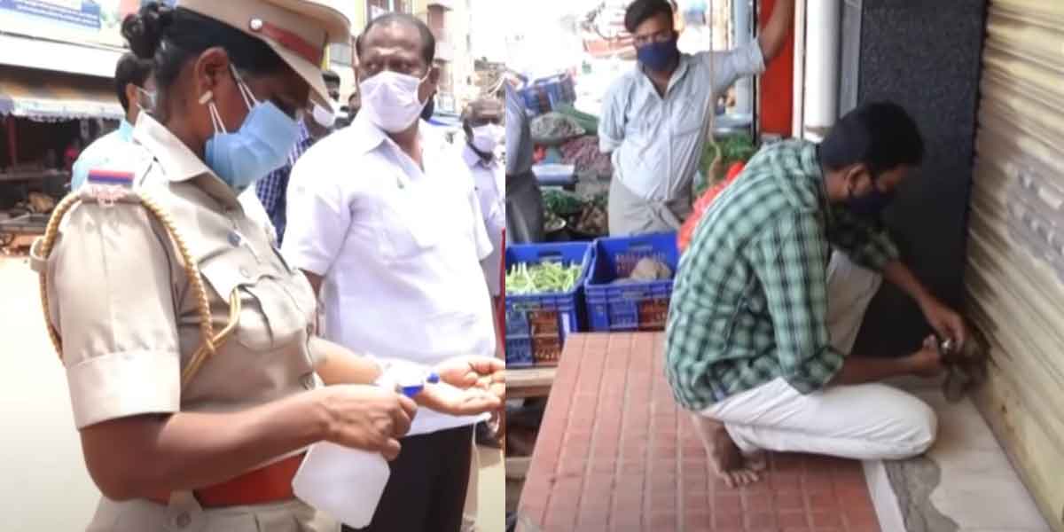water as sanitizer ... Officers sealed the shop!