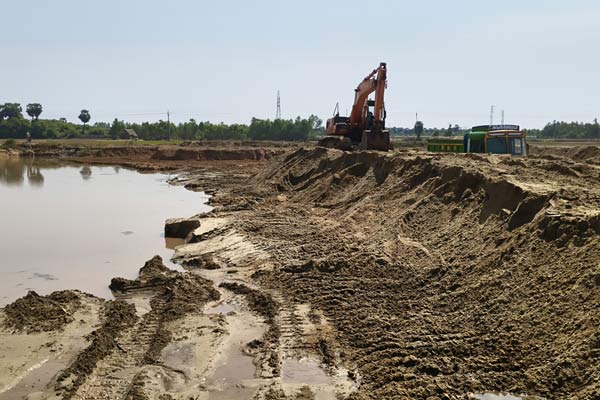 Public alleges that Panchami is grabbing land and running a sand quarry