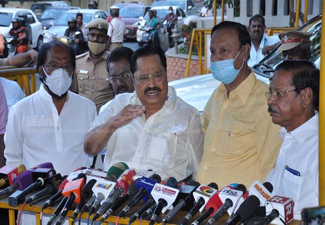 dmk leaders meet the tamilnadu governor at rajbhavn