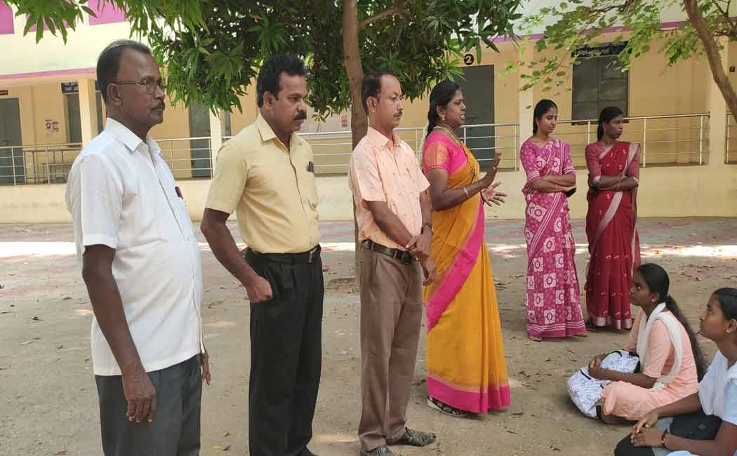 Govt school students writing NEET exam Teachers took them in vans
