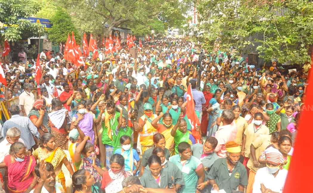 workers involved in the demonstration