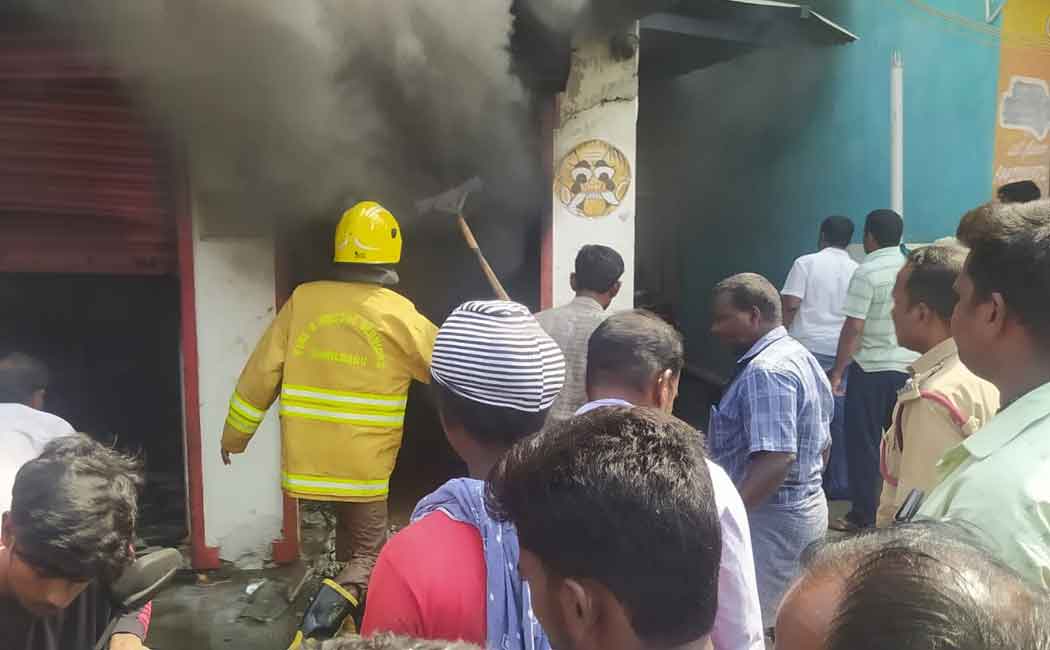 Terrible fire accident at a two-wheeler shop