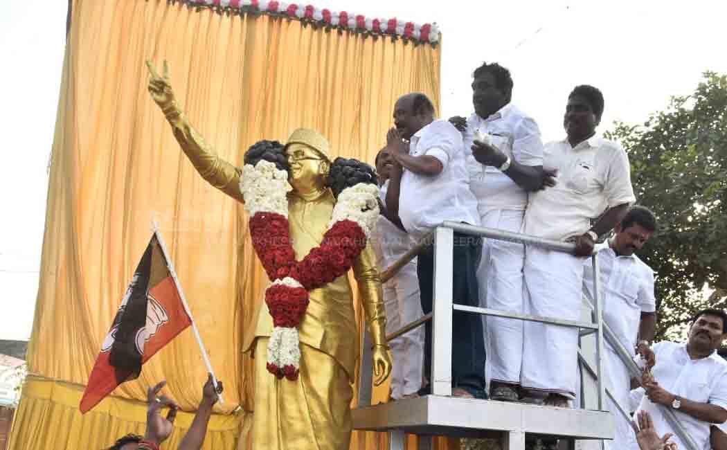 Jayakumar teases DMK at the prison gate