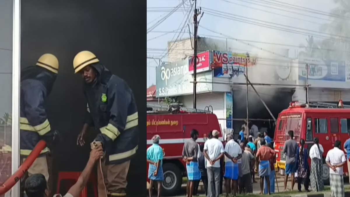 A husband and wife fight set fire to a shop?; Bustle near Omalur