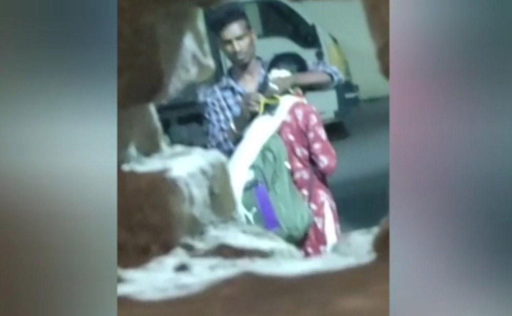 young man tied a thali to a young woman near the toilet