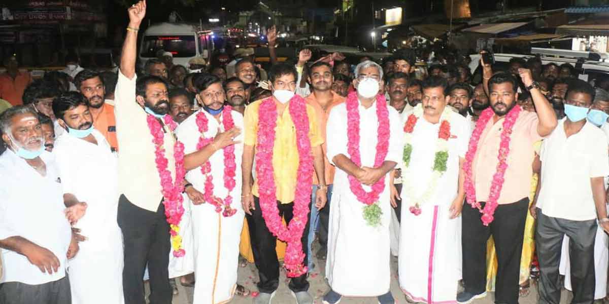 Who is the reason behind opening Trichy Gandhi Market?