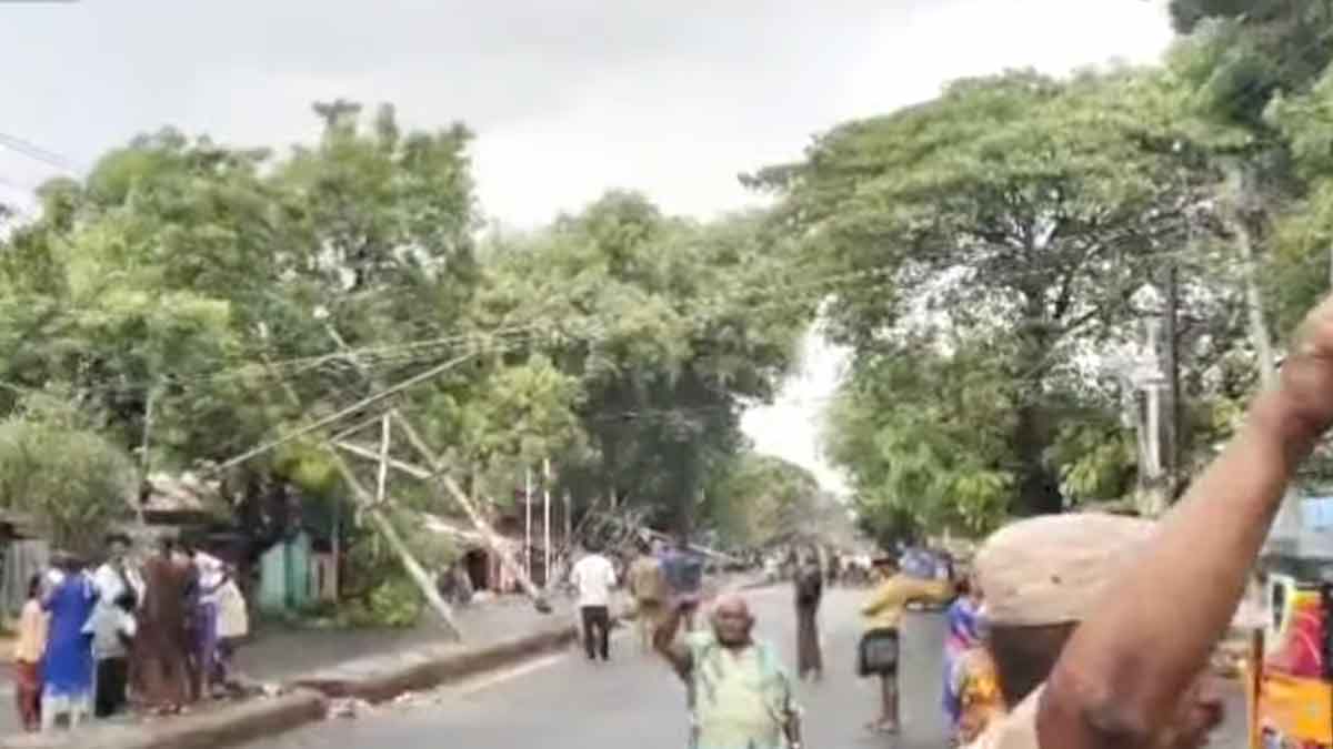 Storms sweep through; 4 electric poles fall, causing chaos