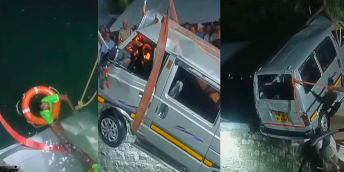 While learning to drive a car, the accident fell into a well