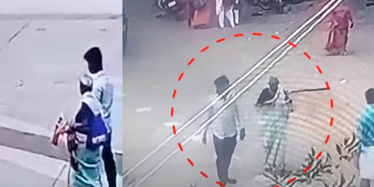 The old woman was taken away ; Youth caught by CCTV