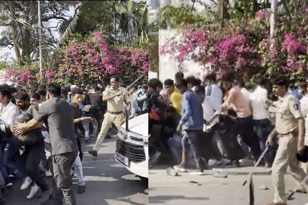 police lathi charge in Salman Khan fans