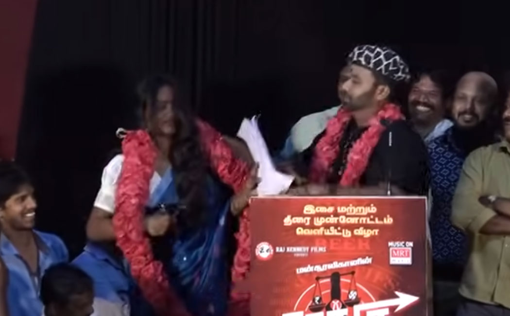 cool suresh misbehaviour to journalist in sarakku audio launch