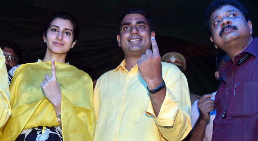 Chandrababu Naidu voted pictures