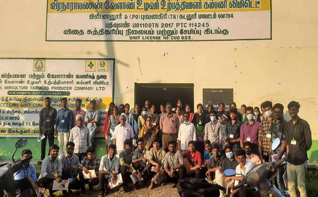 Students doing field research at the Agricultural Farmers Production Company