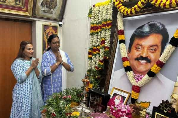 aishwarya rajinikanth meets premalatha vijayakanth