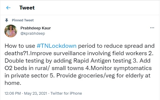 complete lockdown coronavirus prevention doctor prabhdeep kaur tweets