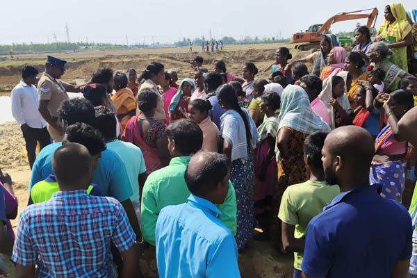 Public alleges that Panchami is grabbing land and running a sand quarry