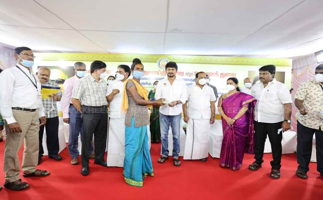 MLA Udayanithi Stalin who provided welfare assistance to the people
