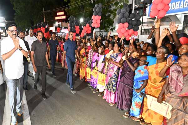 CM MK Stalin road show in Thanjavur