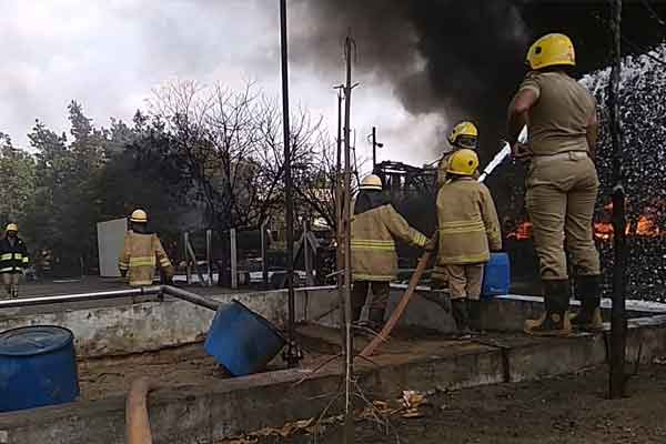 Terrible fire at a private factory