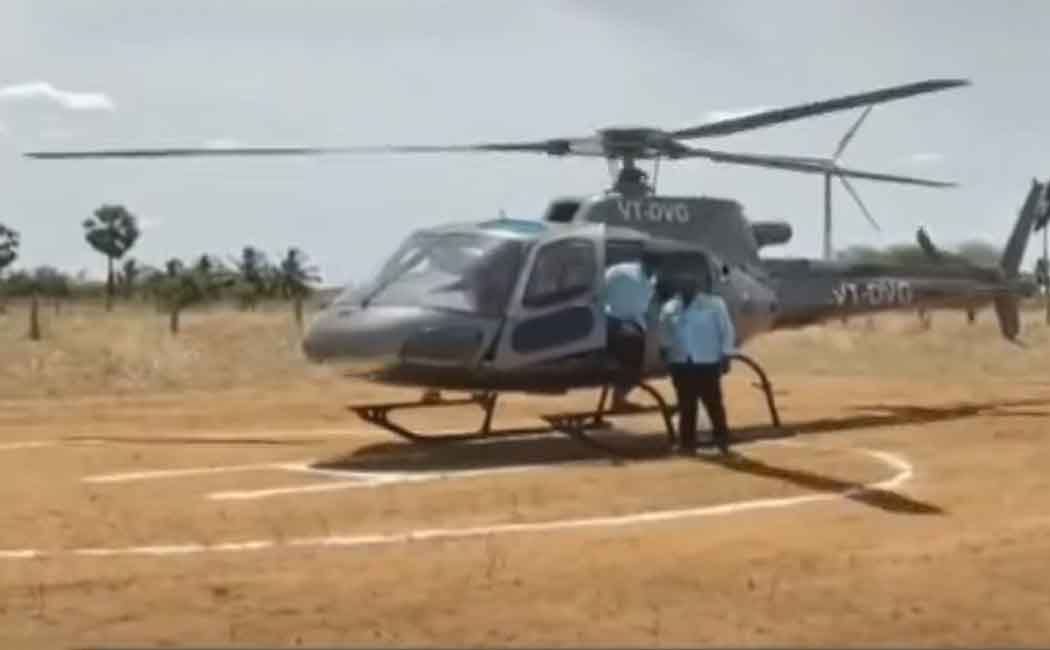 The family who came in a helicopter to see the temple canopy!