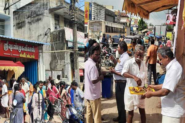 A shopkeeper who offers free vada at chidambaram