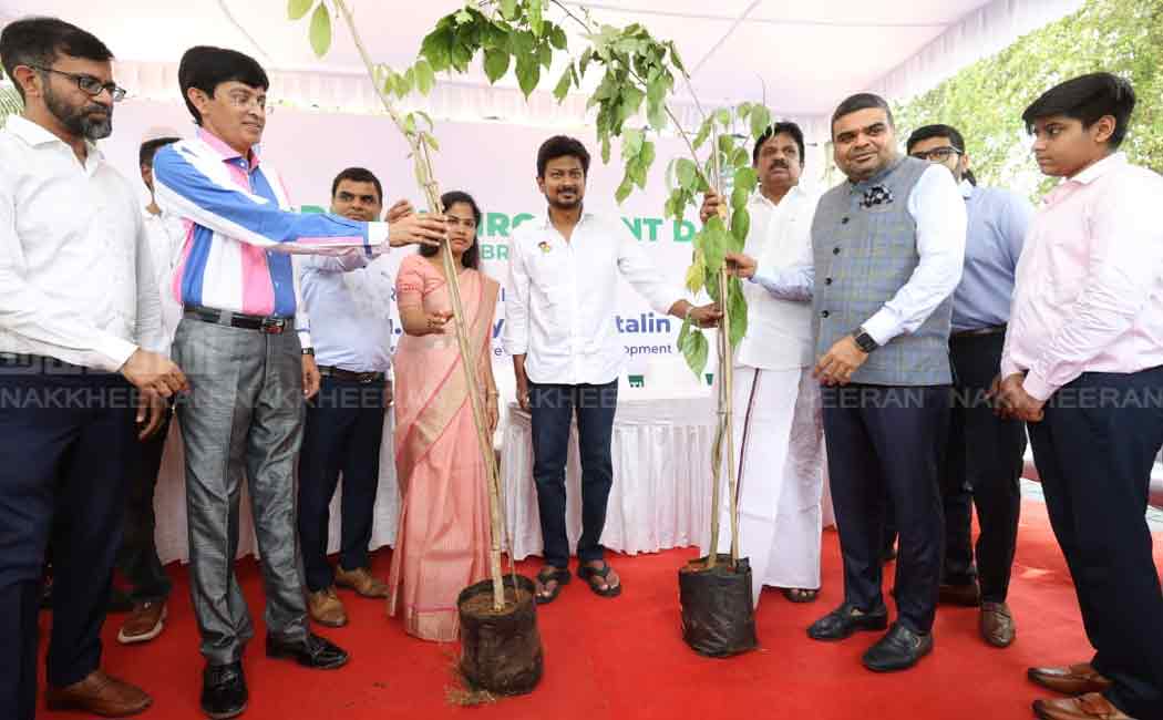 world environment day plant sapling function participated minister udhayanidhi stalin