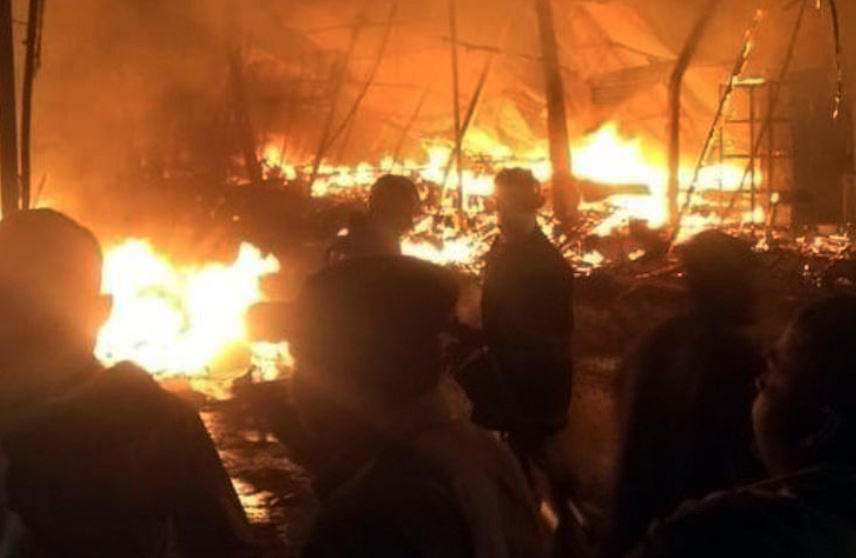 A big fire accident at Hyderabad Exhibition People get stuck in traffic jam