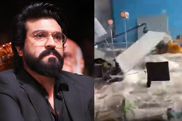 water tank bursts on ram charan movie set