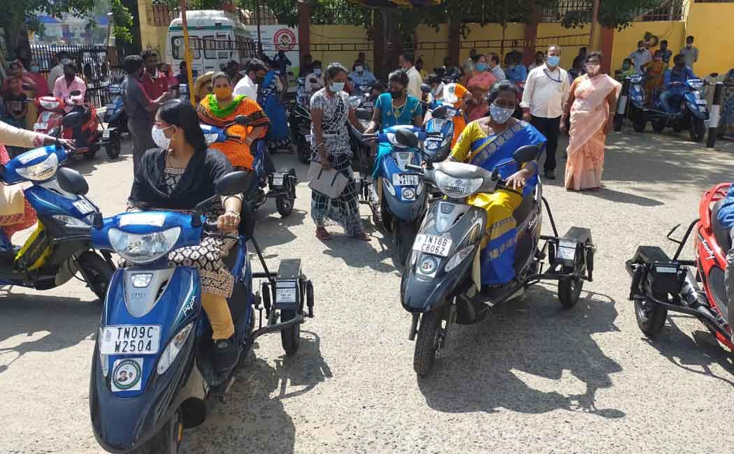 District Collector who donated 50 scooters !! (Pictures)