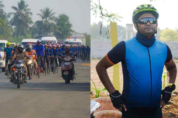 tamil nadu women police golden jubilee celebration cycle rally in trichy