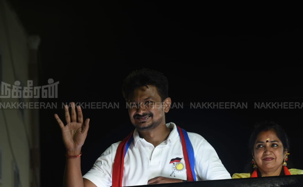 Minister Udayanidhi Vote Collection in Support of South Chennai DMK Candidate (Pictures)