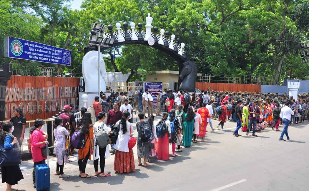 North State girls came participate opening ceremony Chess Olympiad