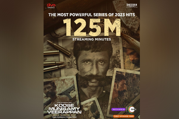 koose munisamy veerappan cross 125 Million streaming minutes in zee5
