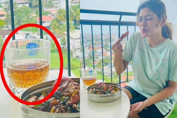 oviya post about alcohol