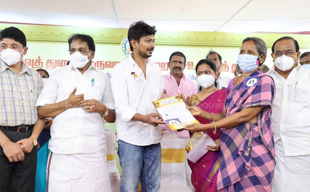 MLA Udayanithi Stalin who provided welfare assistance to the people