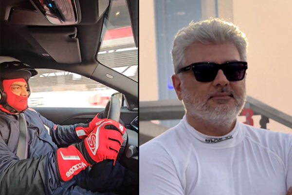 Ajith drives a car at breakneck speed in dubai