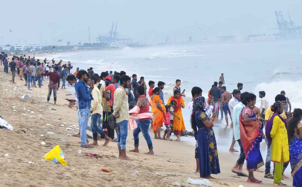 Public gathering near Marina Beach