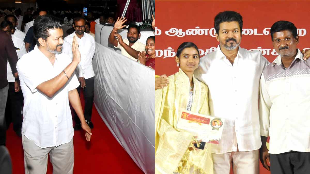 TVK Vijay presenting the Education Award (Pictures)
