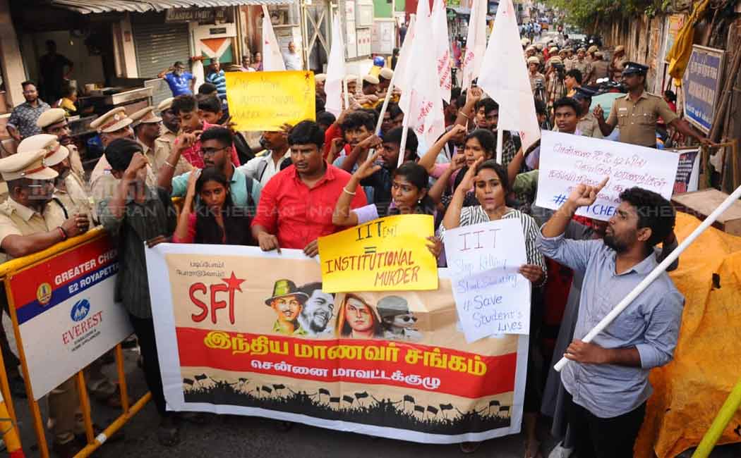 students federation of india for iit chennai issue
