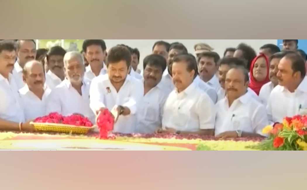 Honorable Minister Udayanidhi Stalin at Anna, Artist Memorials