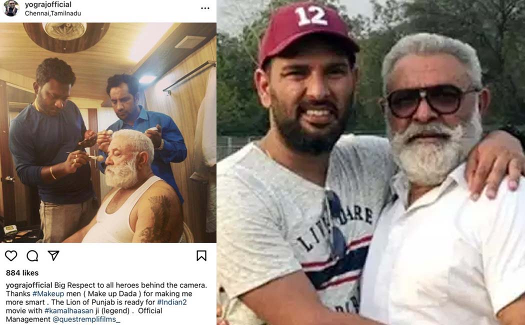 yuvraj singh with father yograj joins kamal in indian 2 movie
