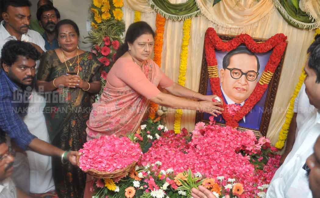 vk sasikala paid homage ambedkar photo
