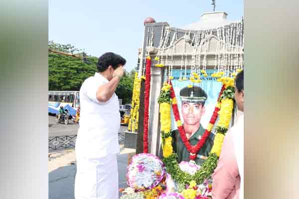 trichy major saravanan anniversary pay tribute minister anbil mahesh poyyamozhi