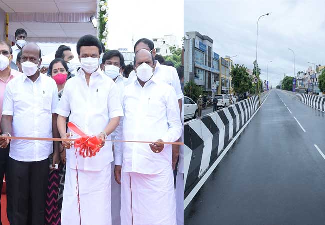 Chief Minister MK Stalin opens flyover in Velachery