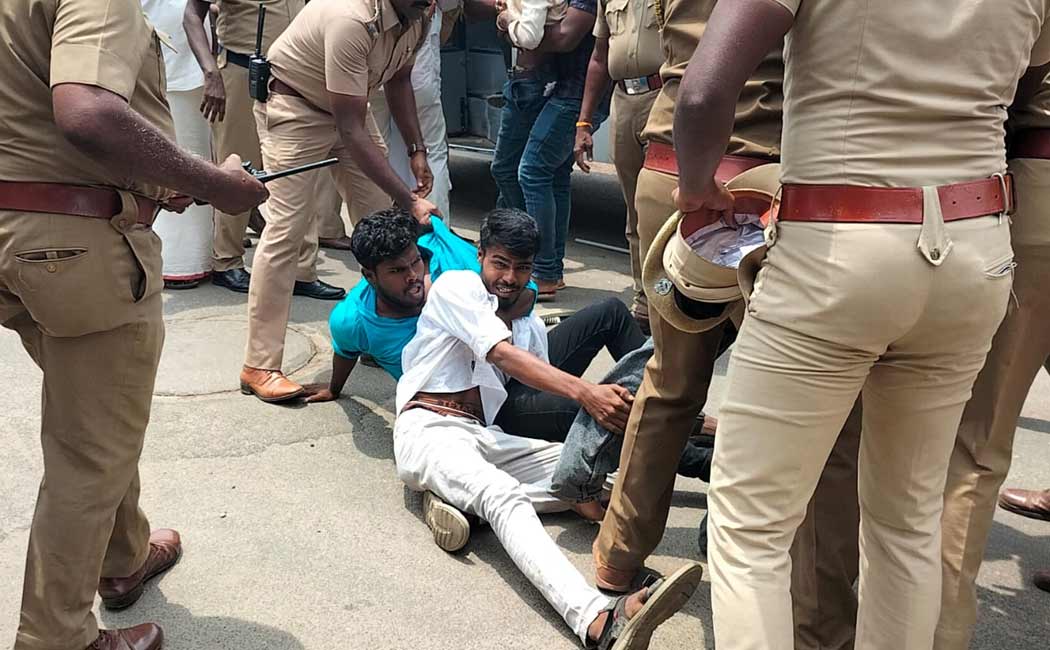 struggle against police who strip-searched a Tanjore student from his graduation ceremony