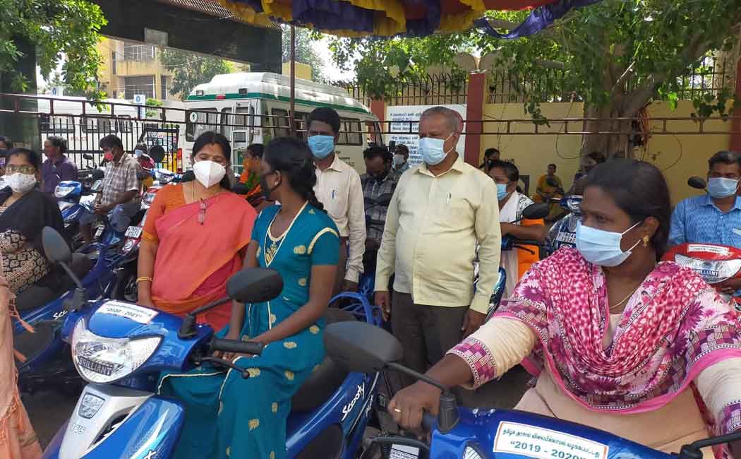 District Collector who donated 50 scooters !! (Pictures)