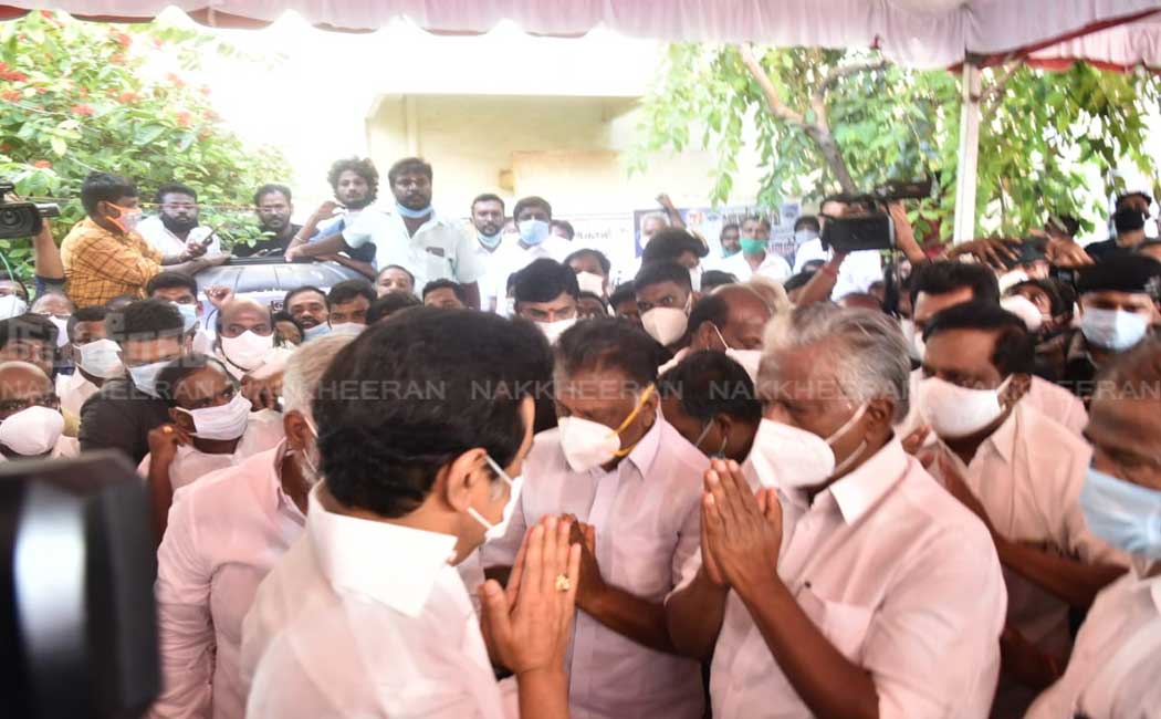 Leaders who paid tribute to Madhusudhanan's body
