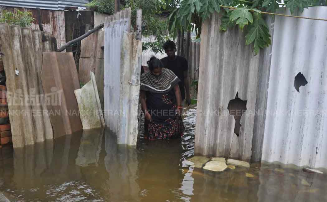 Rain water seeps into houses due to continuous heavy rain