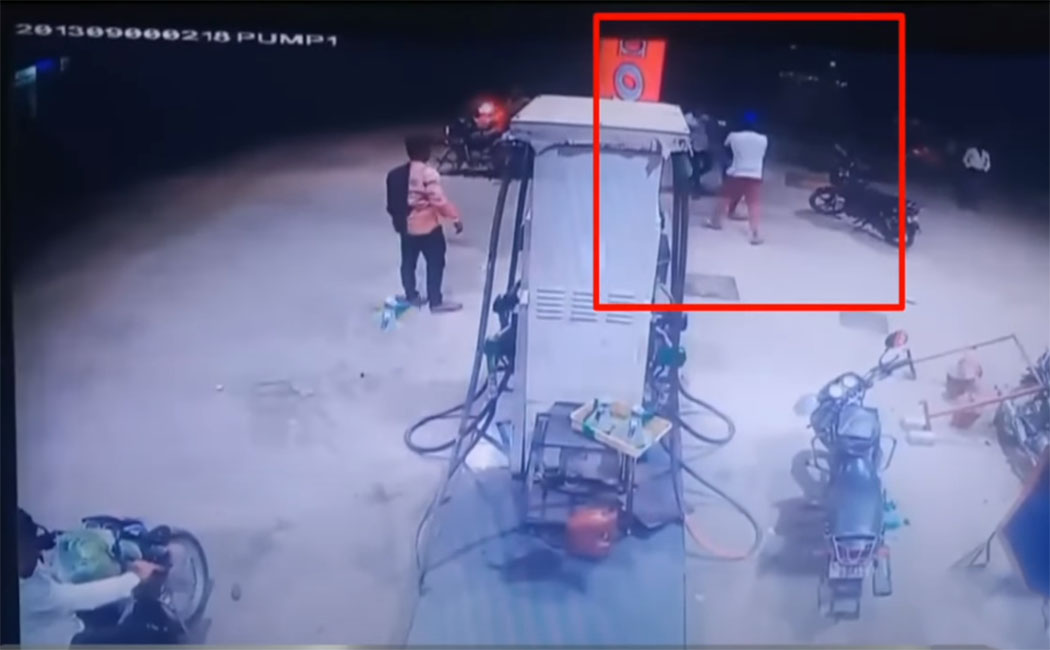 PETROL BUNK INCIDENT GANG CCTV FOOTAGE POLICE INVESTIGATION