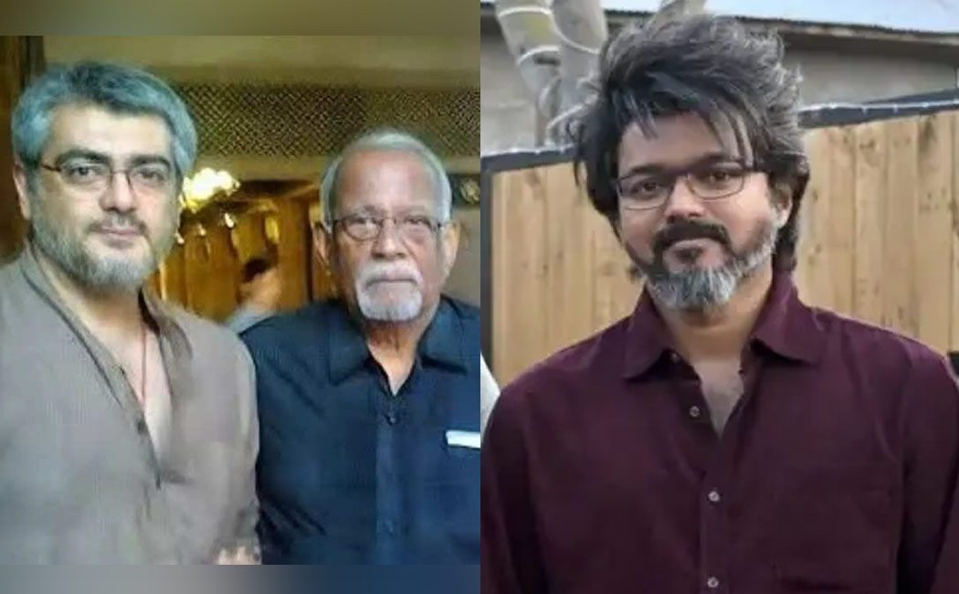 Actor Vijay visits Ajith to console him for his father passed away